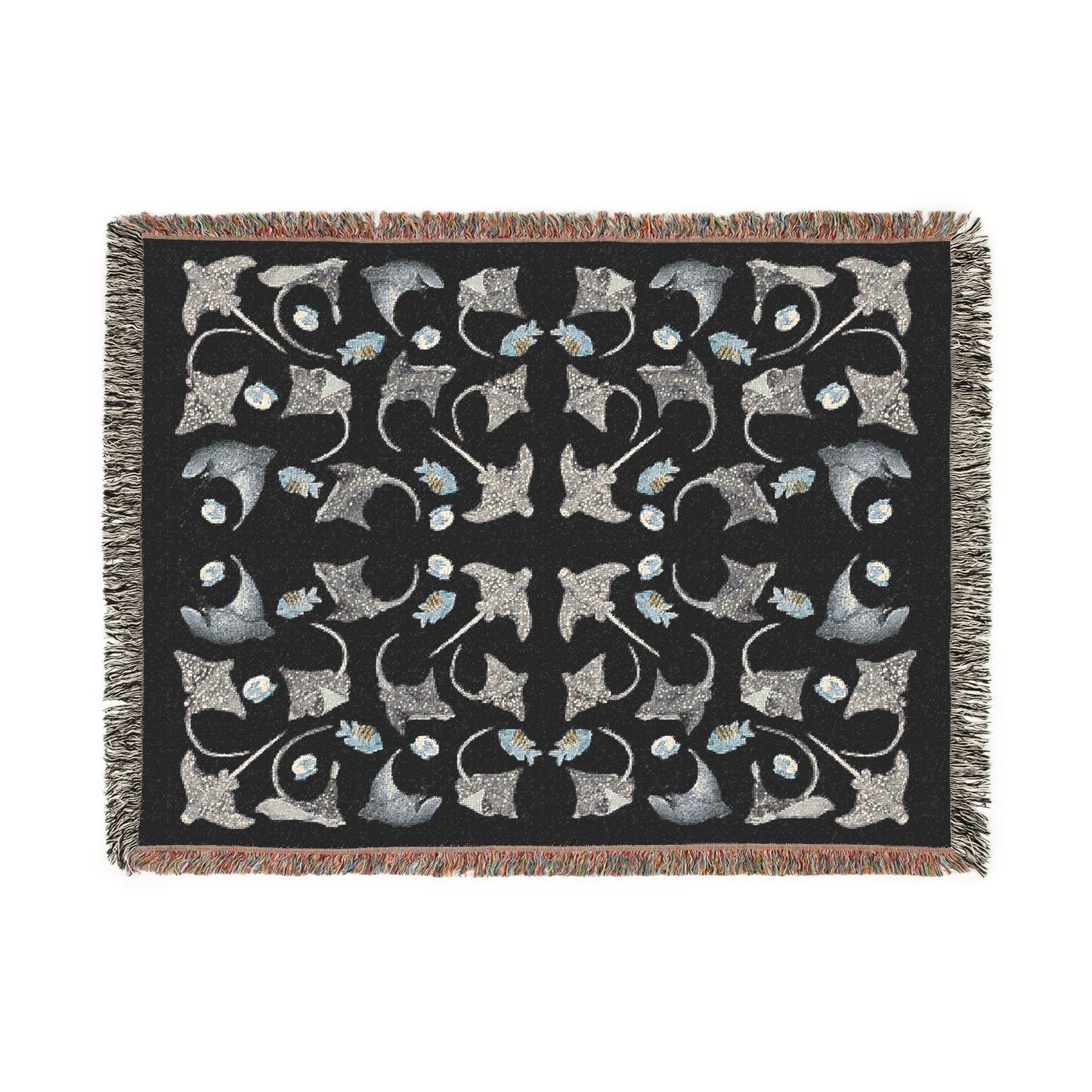 Sargasso Sea - Woven Blanket - Black