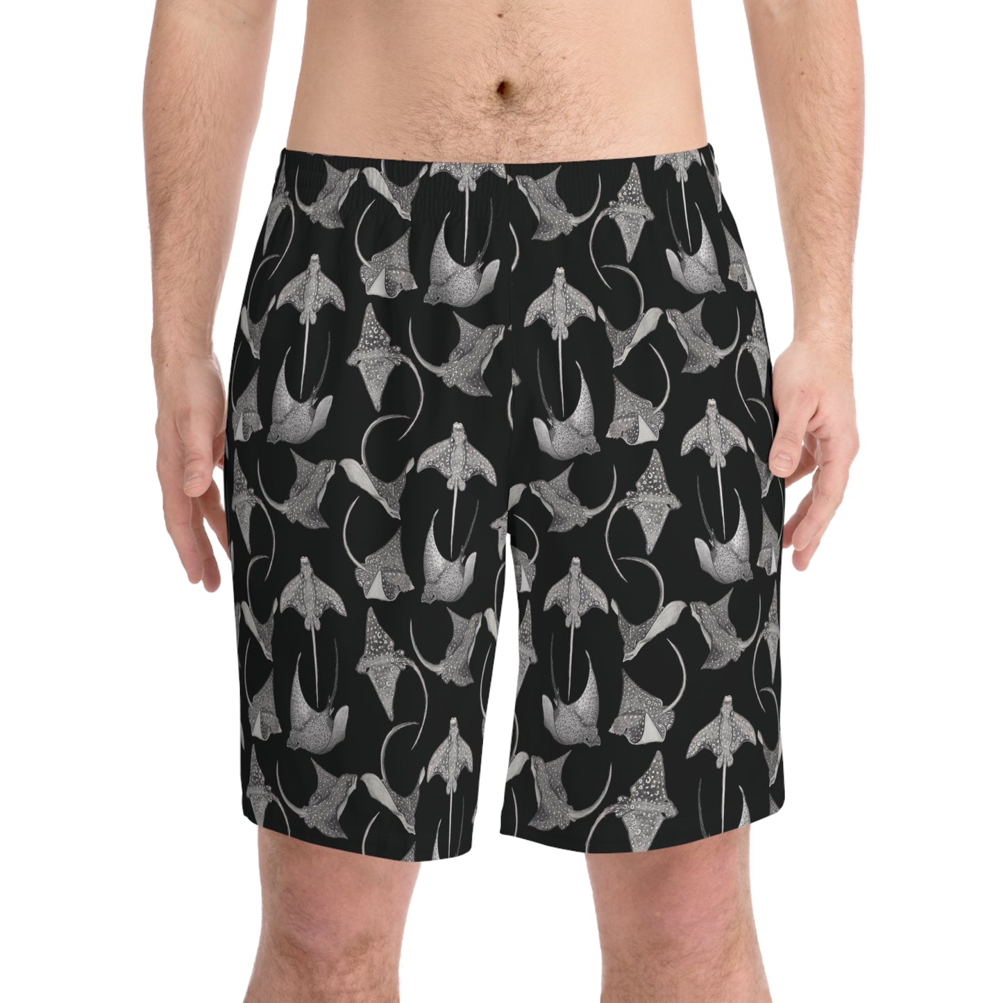 Eagle Ray - Long Swim Trunks - Black